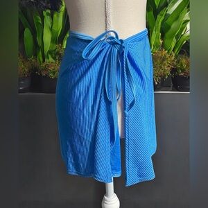 Catalina Blue Ribbed Swim Sarong